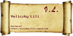 Veliczky Lili névjegykártya